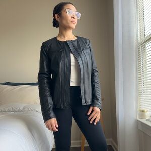 Vince Leather Moto Jacket Small